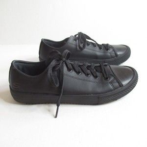 Skechers Work Slip Resistant Sole Women's 76453 Black Size 8.5 Leather Uppers